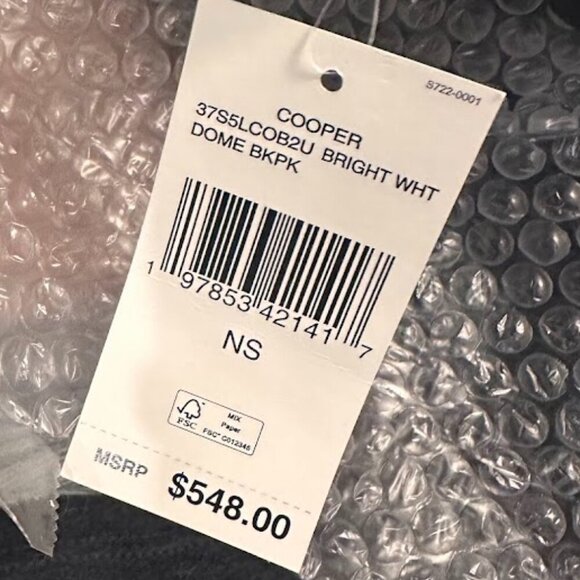 Michael Kors Bright White & Black Cooper Logo Embossed Backpack NWT - Picture 2 of 16